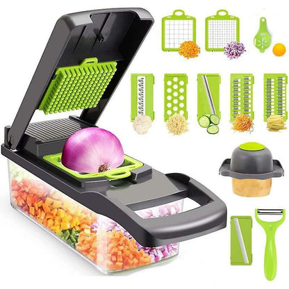 Coupe-Légumes Multifonction 12-en-1 – Découpe Rapide pour Fruits et Légumes