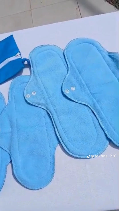 5 Serviettes Hygiéniques Réutilisables (Pack de 5  serviettes menstruelles lavables)