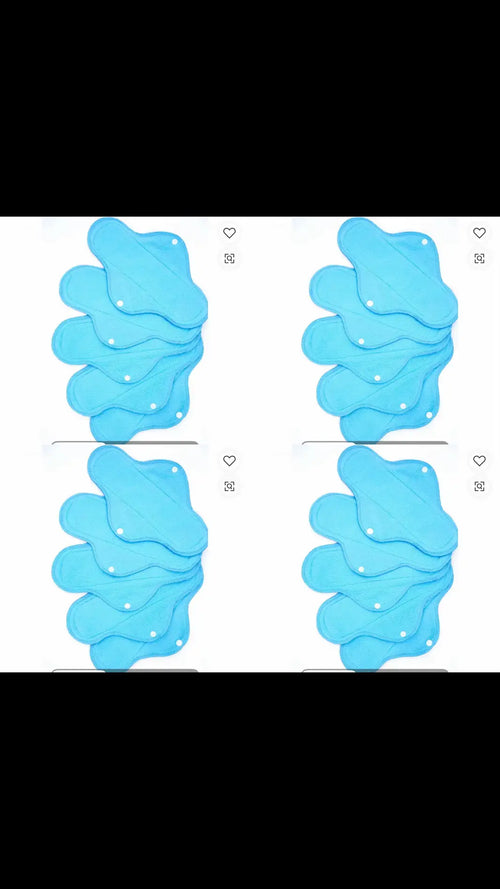 5 Serviettes Hygiéniques Réutilisables (Pack de 5  serviettes menstruelles lavables)