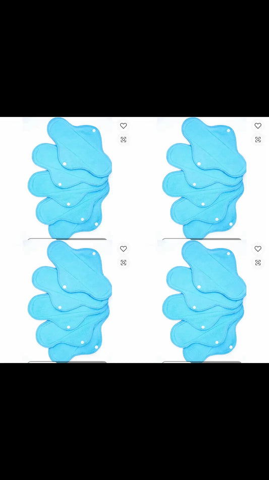 5 Serviettes Hygiéniques Réutilisables (Pack de 5  serviettes menstruelles lavables)
